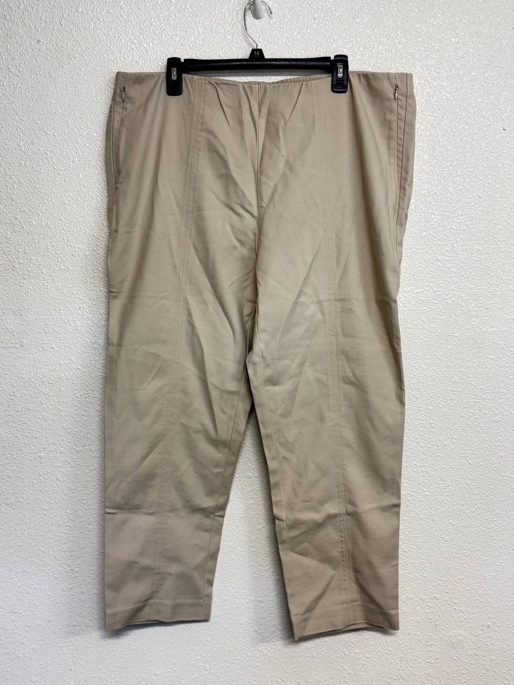 J. Jill New Size 20 Tan Pull On Pants Essential Cotton Stretch